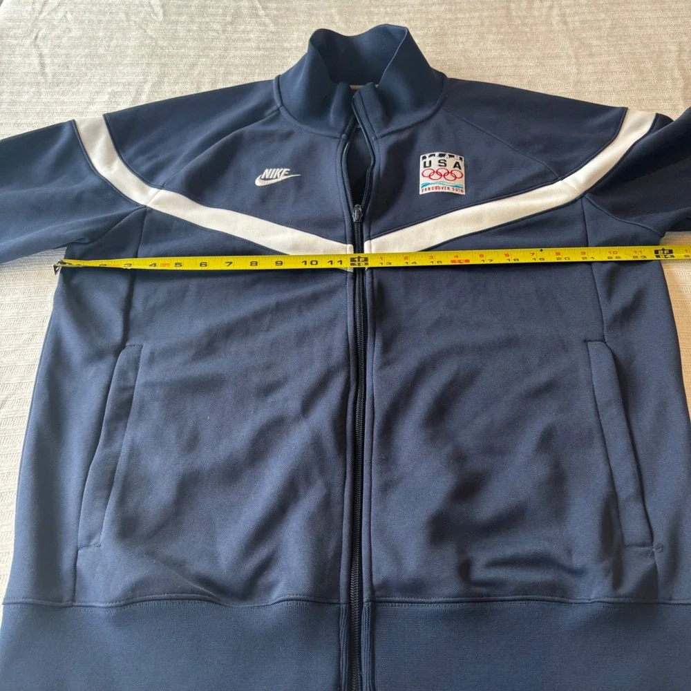 Nike Team USA Vancouver 2010 Olympic Track Jacket Mens Large Navy Blue Full Zip